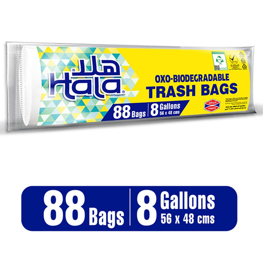 Hala - Trash Bags Biodegradable - 8 Gallons - 88 Bags