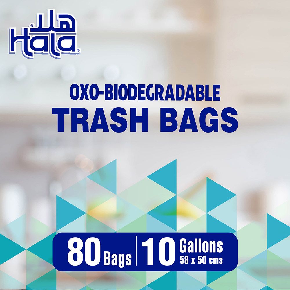 Hala - Trash Bags Biodegradable - 10 Gallons - 80 Bags