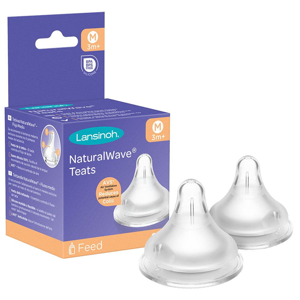 Lansinoh - Naturalwavetm Medium Flow Teats - Pack of 2