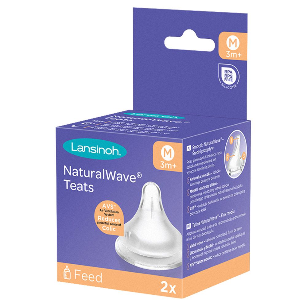 Lansinoh - Naturalwavetm Medium Flow Teats - Pack of 2