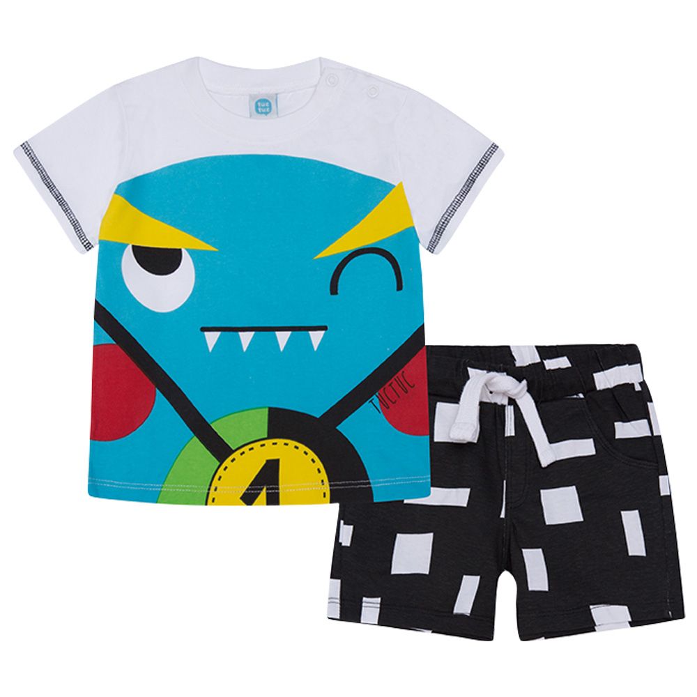 Tuc Tuc - Knitted Shorts + Short Sleeve T-Shirt Suit Blue