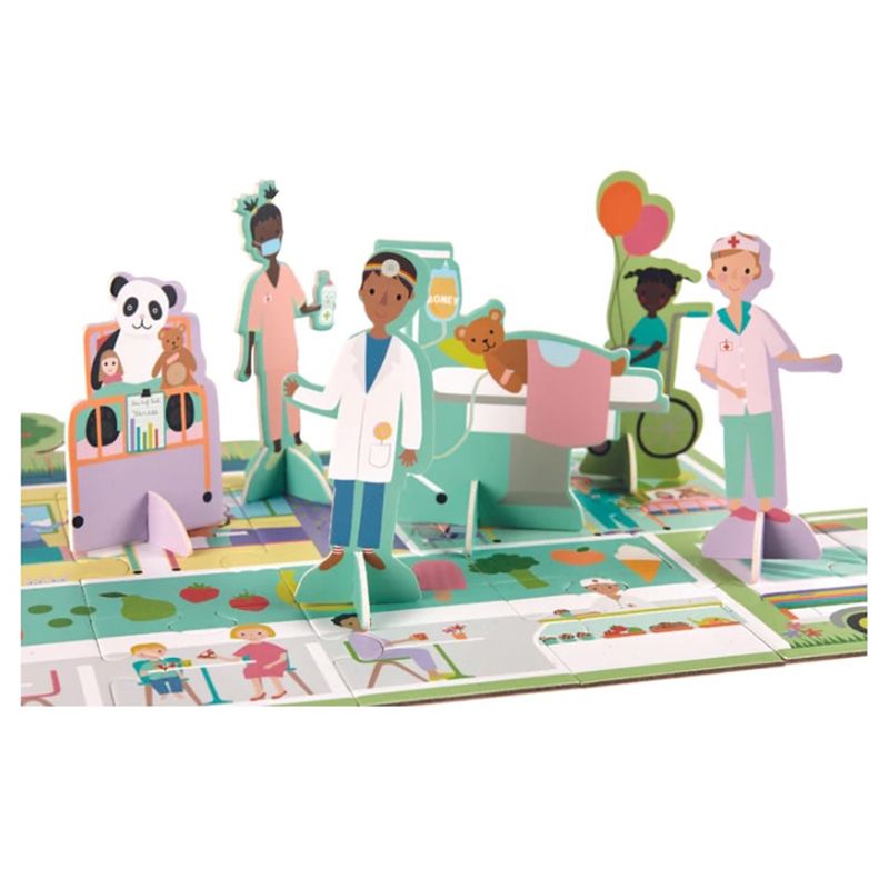 Floss & Rock - Happy Hospital Floor Puzzle w/ Pop Out Pieces - 60Pc