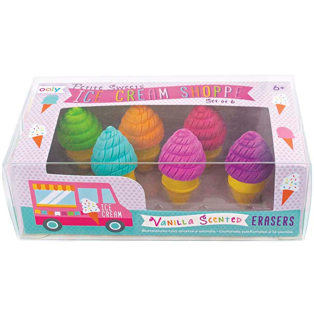 Ooly - Petite Sweet Ice Cream Scented Erasers - Set of 6