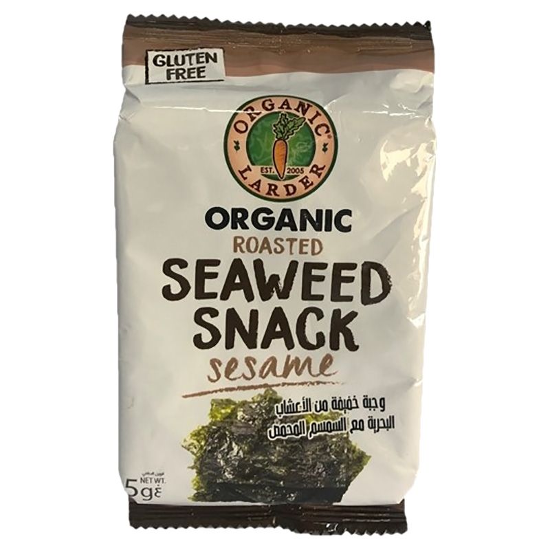 Organic Larder - Organic Roasted Seaweed Snack - Sesame - 5g