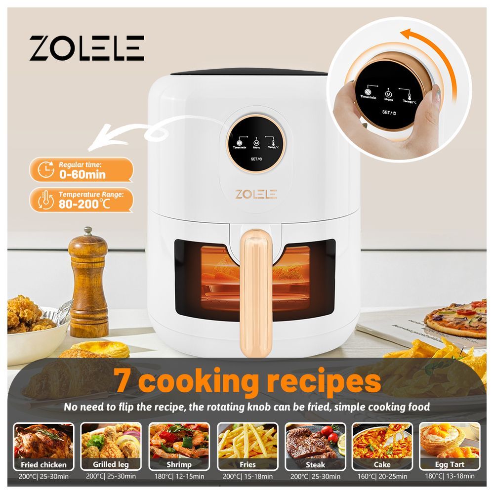 Zolele - ZA004 Electric Air Fryer - 4.5L - 1400W - White