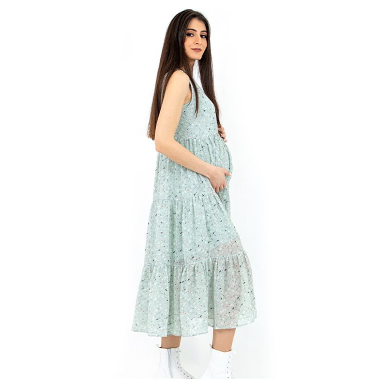 Oh9shop - Chloe Meadows Sleeveless Maxi Dress - Mint