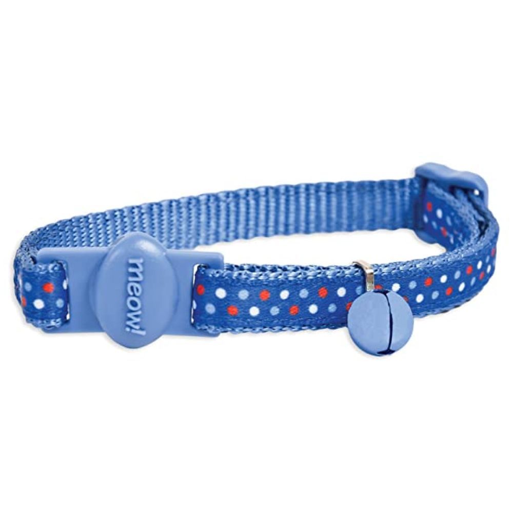 Petmate - Ribbon Overlay Cat Collar - 3/8" x 8-12" - Delicious Dots