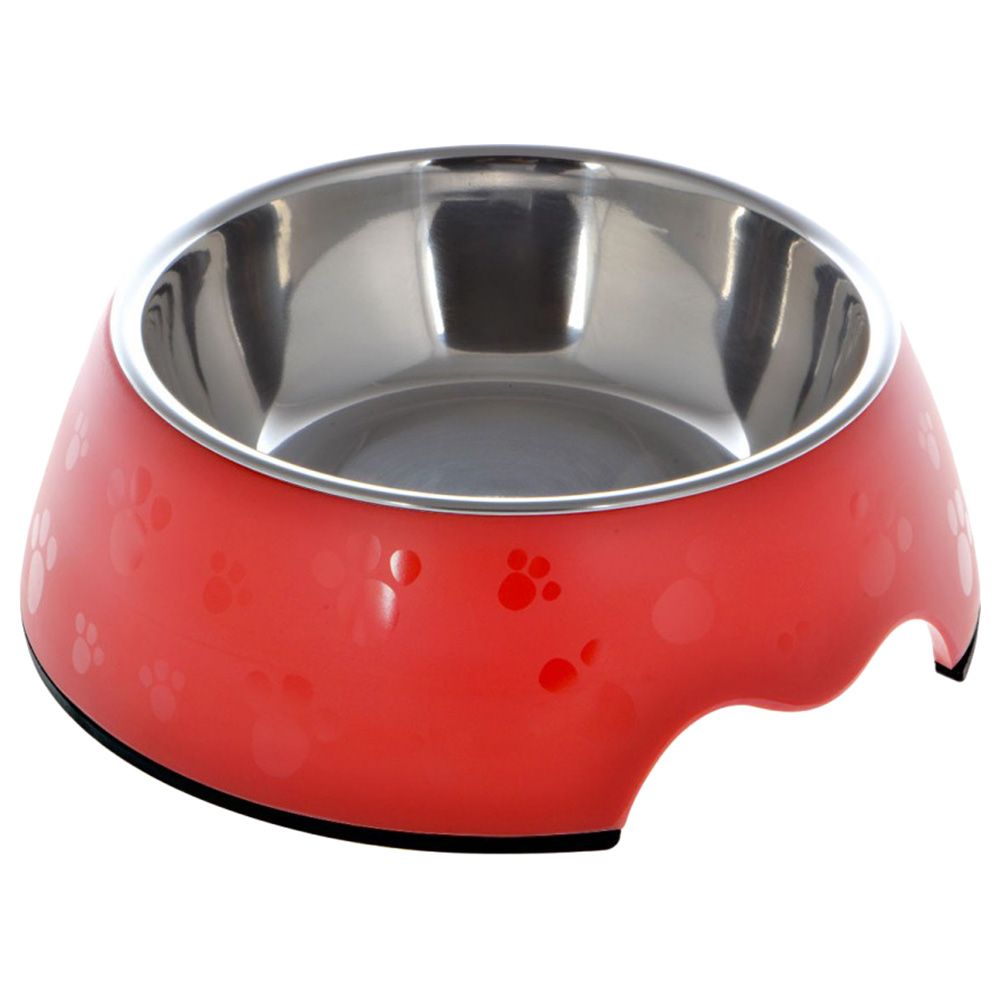 NutraPet - Melamine Round Paw Bowl Large - Red