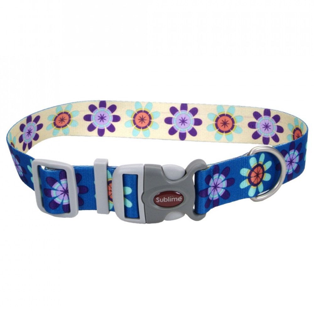 Coastal - 1.5" Sublime Dog Collar Flower Large - Purple