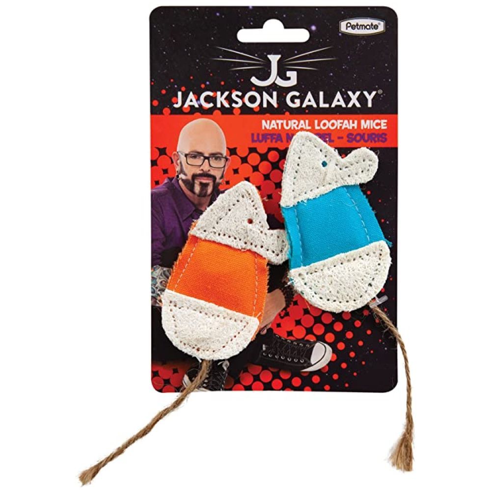 Petmate - Jackson Galaxy Natural Loofah Crackle Mice - Pack Of 2