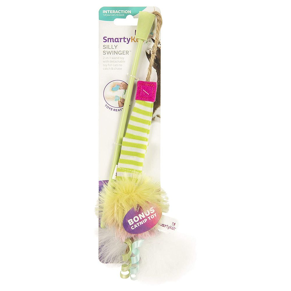 SmartyKat - Silly Swinger Feather and Catnip Wand Cat Toy