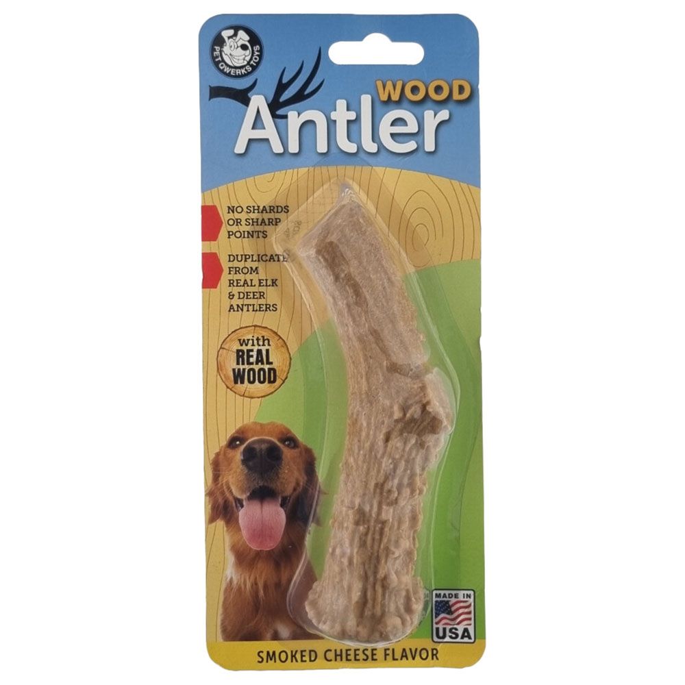 Petmate - Pet Qwerks Wood Antler Nylon - Smoked Cheese