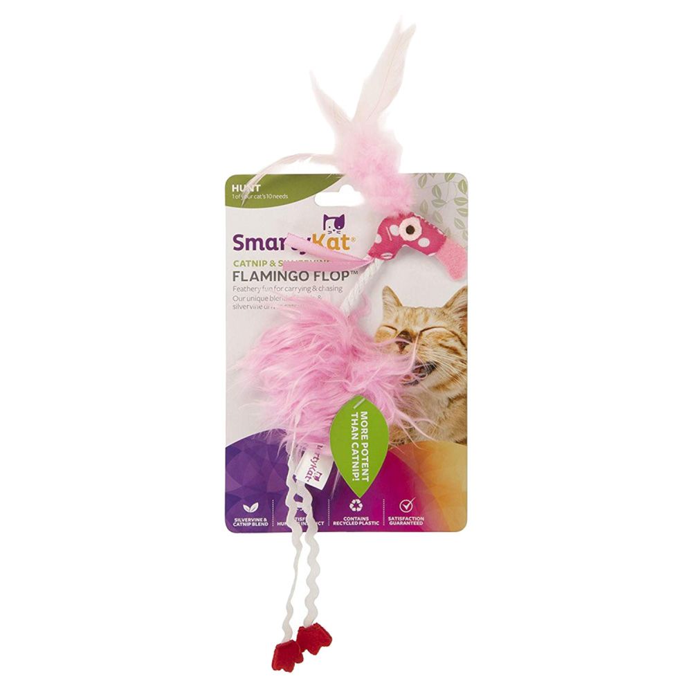 SmartyKat - Flamingo Feathered Catnip & Silvervine Cat Toy