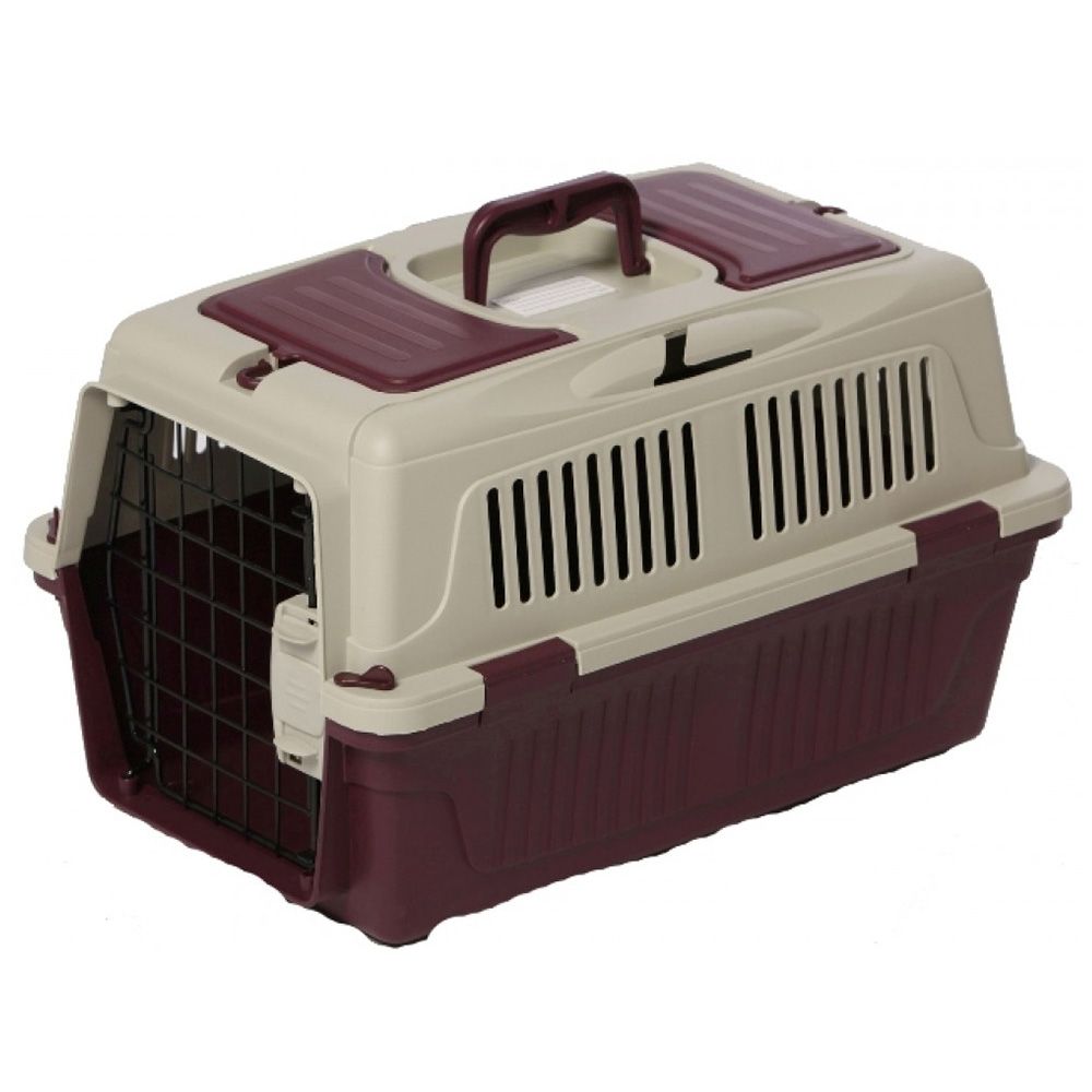 NutraPet - Dog & Cat Carrier Box Closed Top Dark Red