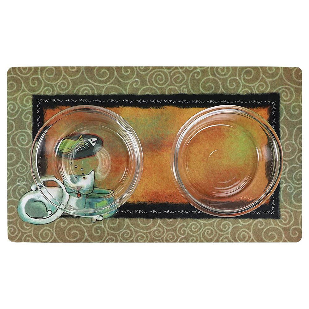 Drymate - Mat For Cats Tan Swirl Fish Kitty