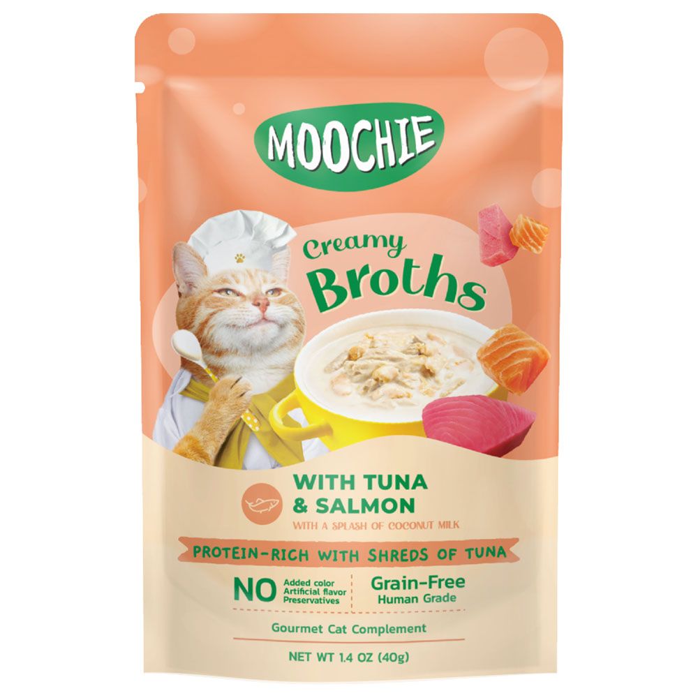 Moochie - Kitten Creamy Broth With Tuna & Salmon - 40g