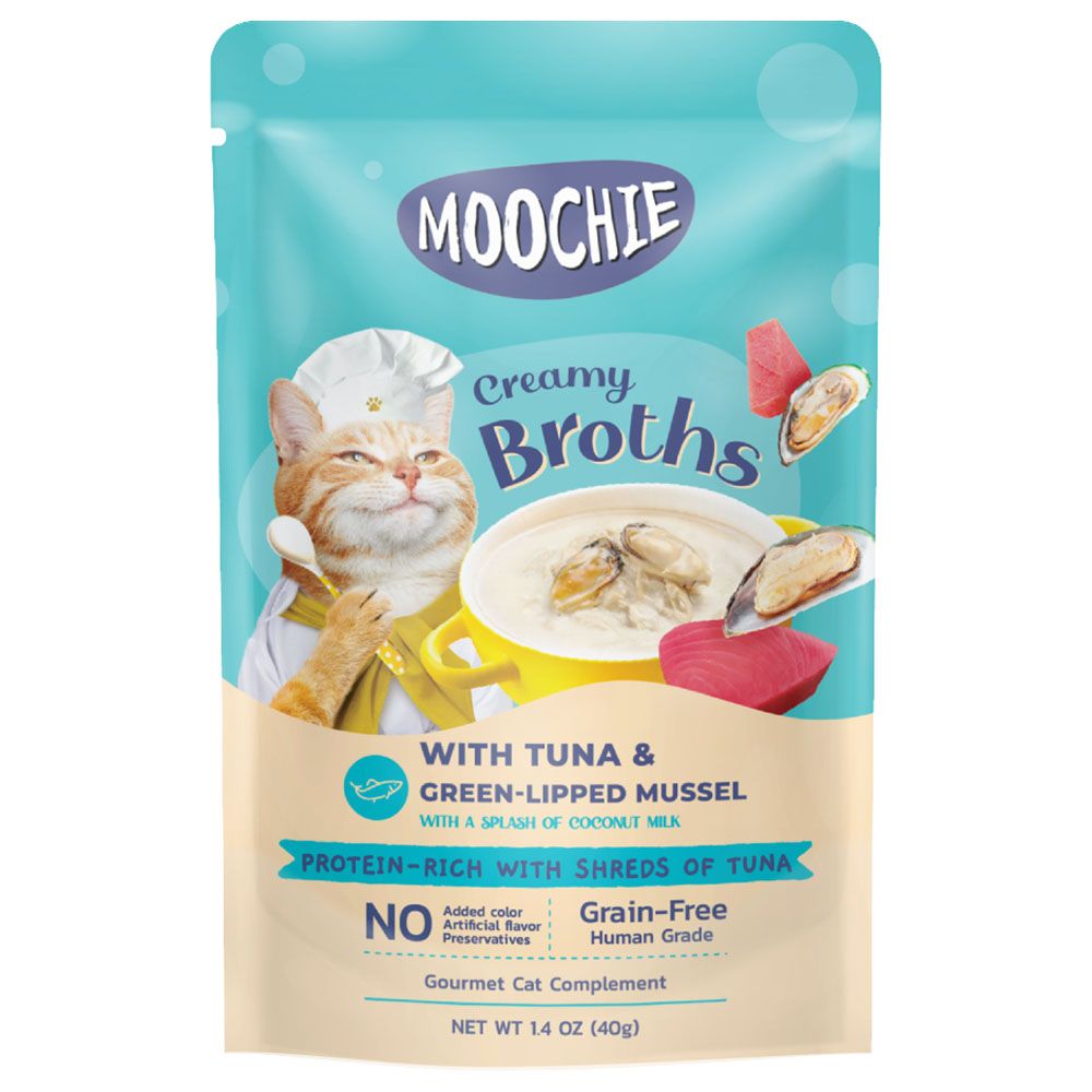 Moochie - Kitten Creamy Broth With Tuna & Green Lipped Mussel - 40g