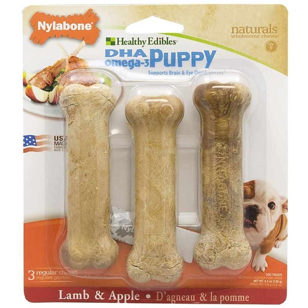 Nylabone - Healthy Edible Puppy Lamb & Apple 3pcs BL Regular