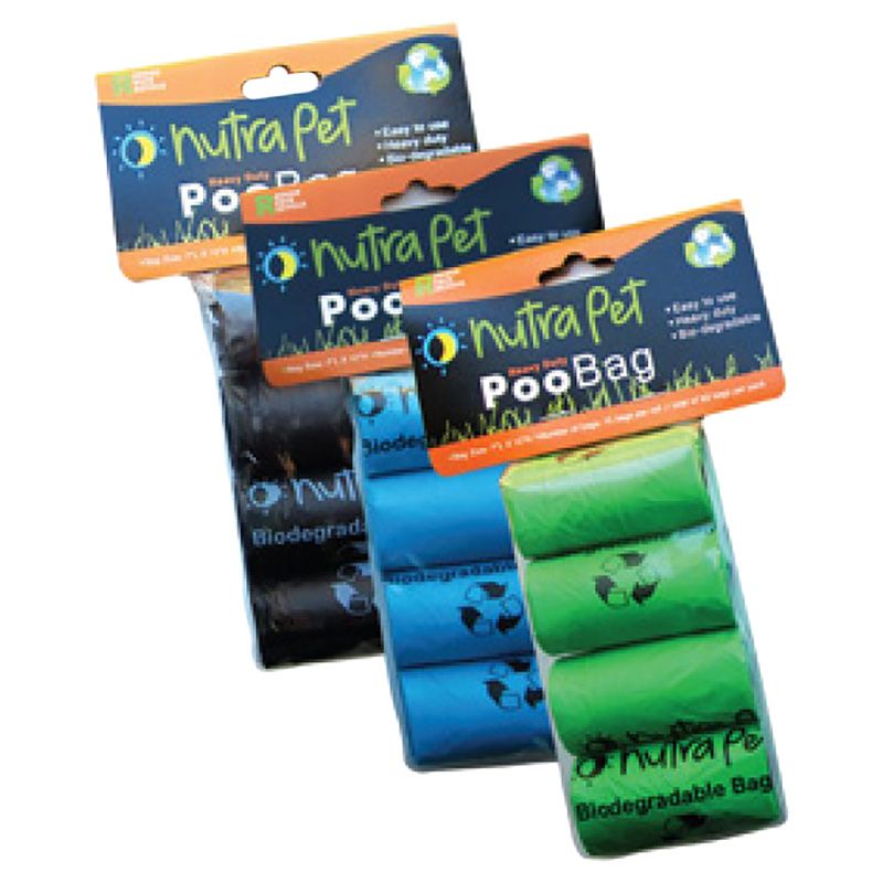 Nutra Pet - Poo Bags 4 Rolls With Header Card - Blue