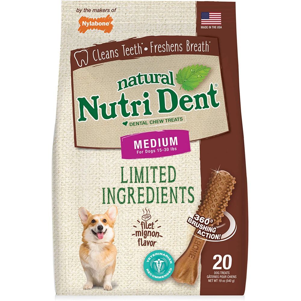 Nylabone - Nutri Dent Filet Mignon 20pcs Pouch Medium