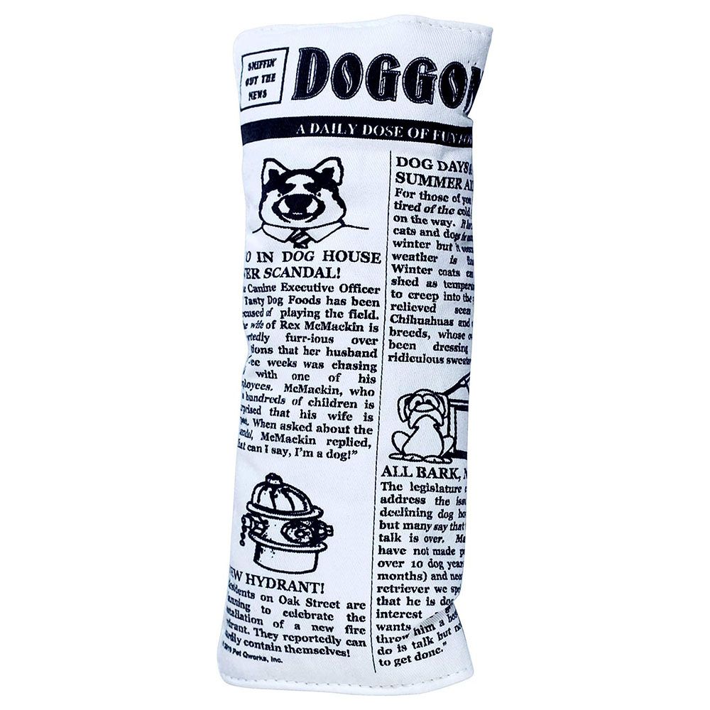 Petmate - Pet Ruff House Newspaper Dog Toy w/ Squeaker - White