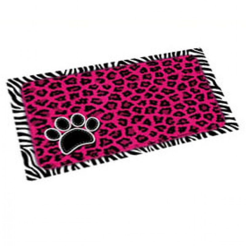 Drymate - Mat For Dogs & Cats - Pink Leopard / Zebra Border