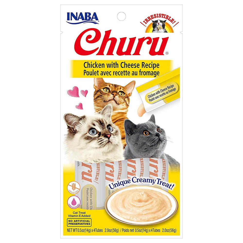 Inaba - Churu Chicken Sticks w/ Cheese for Cats - 56G - Pack Of 4