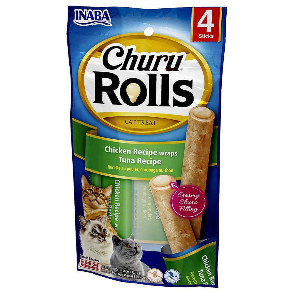 Inaba - Churu Chicken Wraps Tuna Recipe for Cats - 30G - Pack Of 3