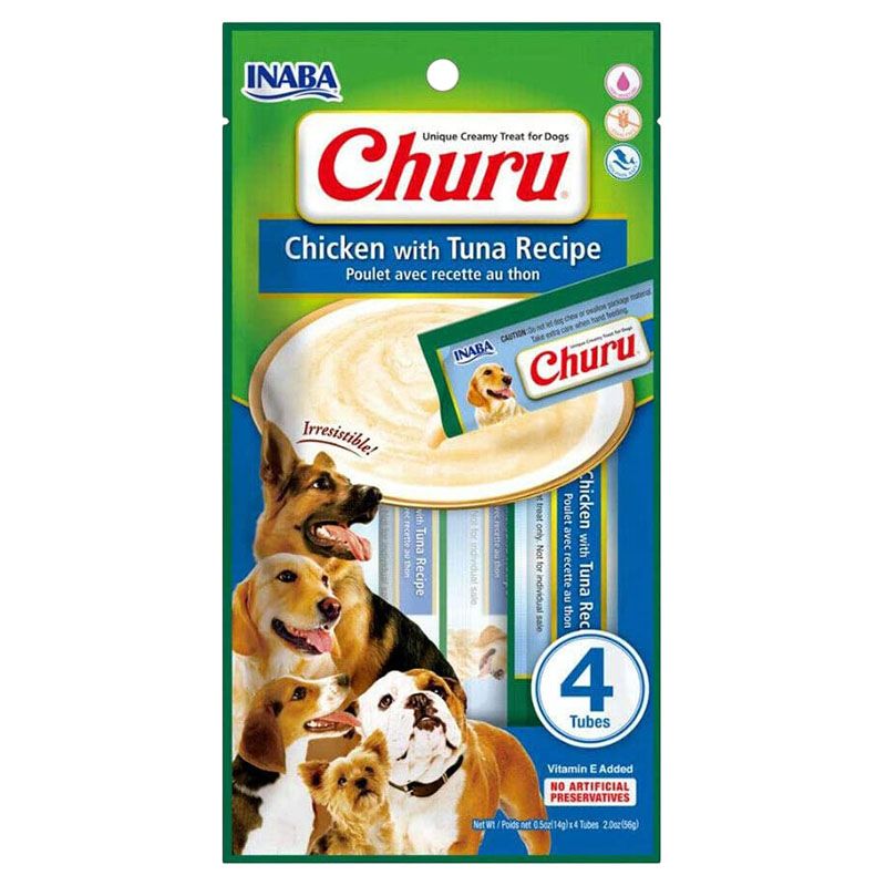 Inaba - Churu Chicken w/ Tuna Sticks Recipe For Dog - 56G - Pack Of 4