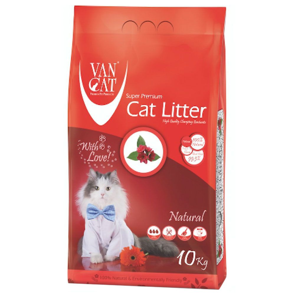 Vancat - White Clumping Bentonite Cat Litter 10kg Unscented