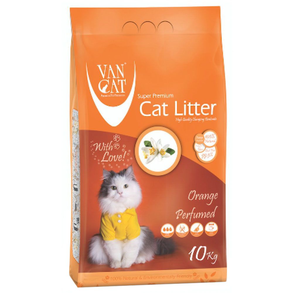 Vancat - White Clumping Bentonite Cat Litter 10kg - Orange