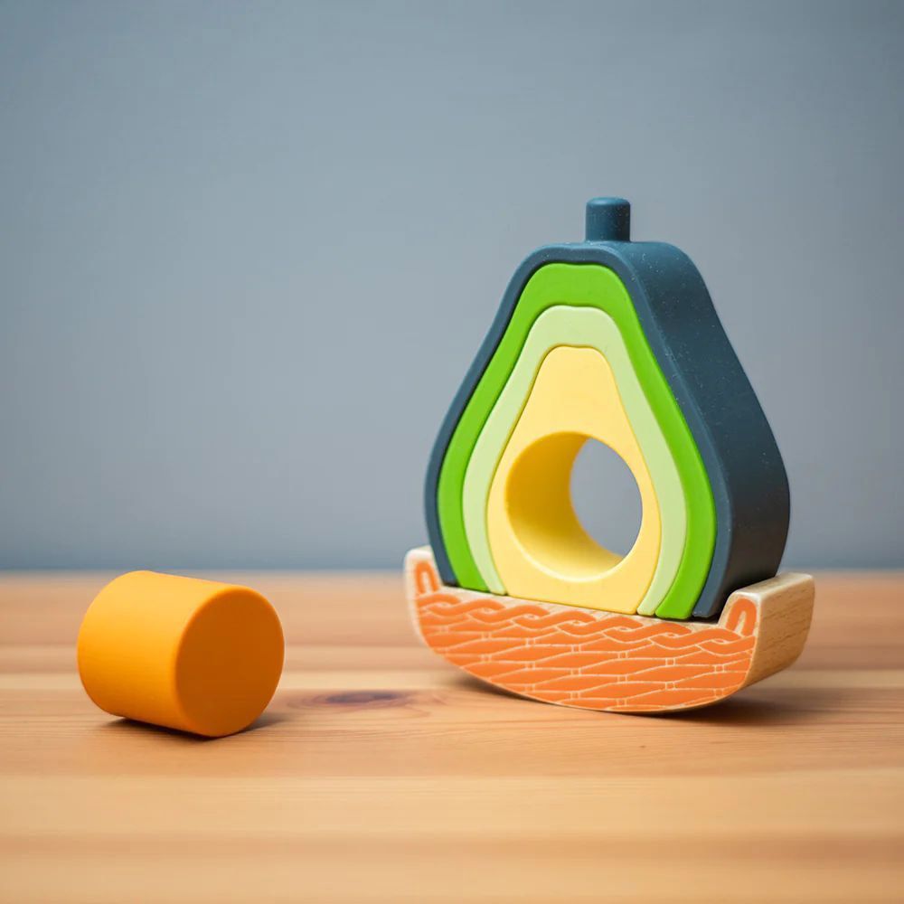 Bigjigs - Rocking Avocado Stacking Toy