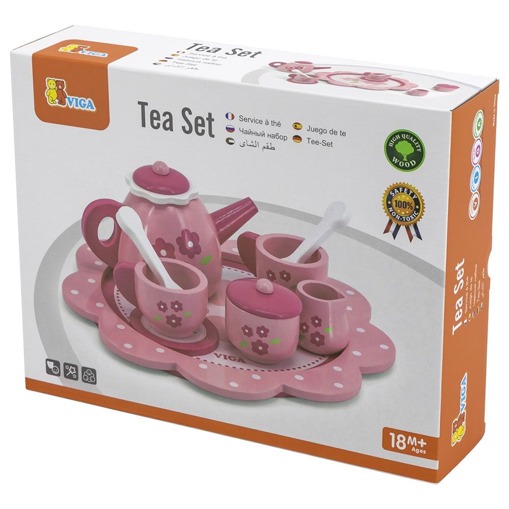 Viga - Wooden Pink Tea Set