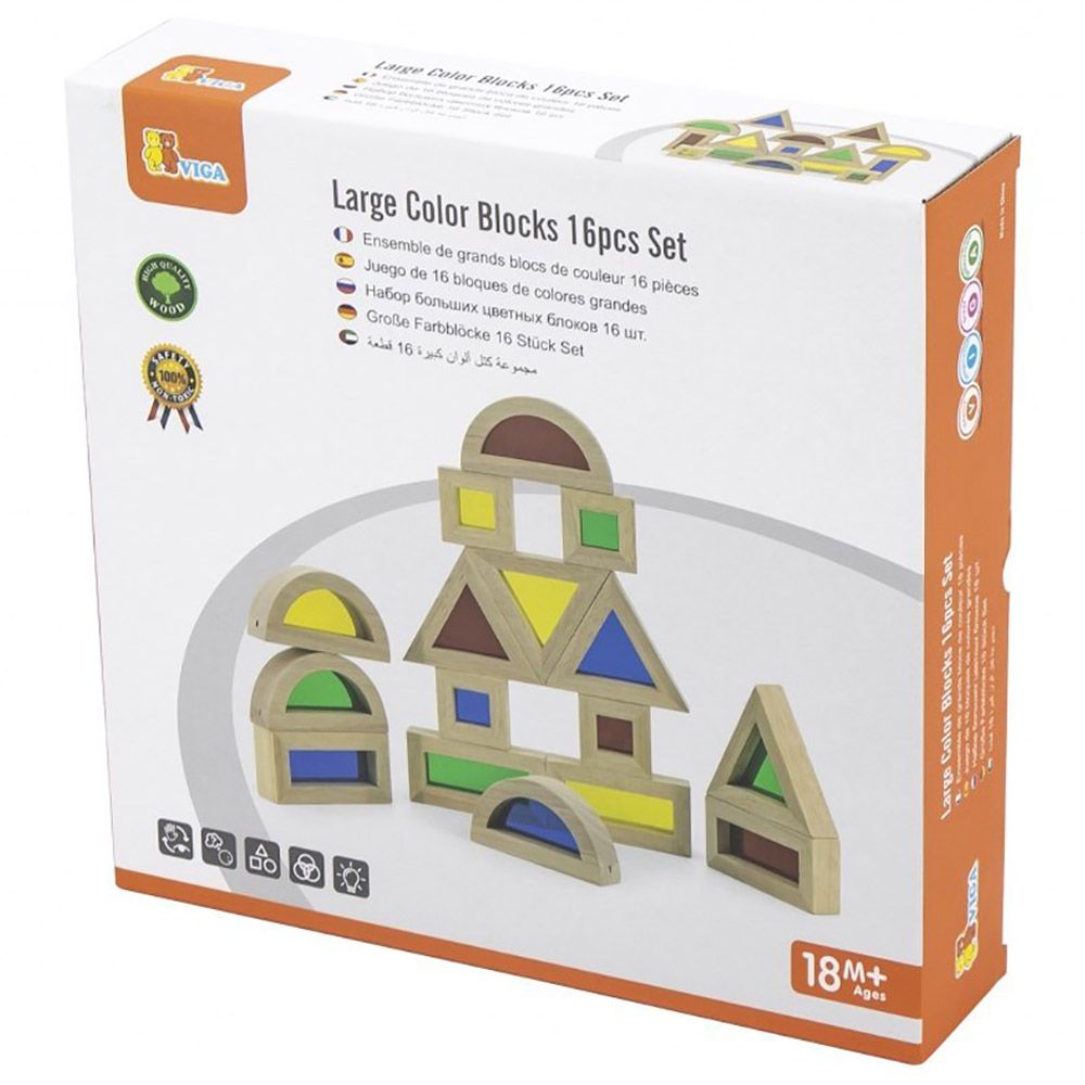 Viga - Large Colour Blocks Set 16pcs