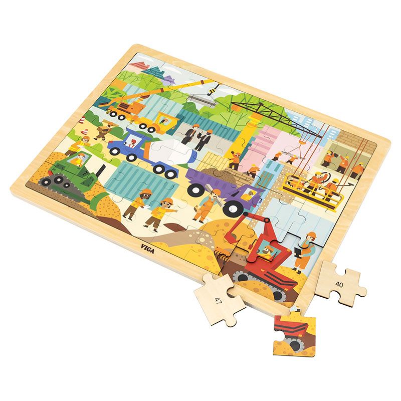 Viga - Wooden Construction Area Puzzle 48pcs