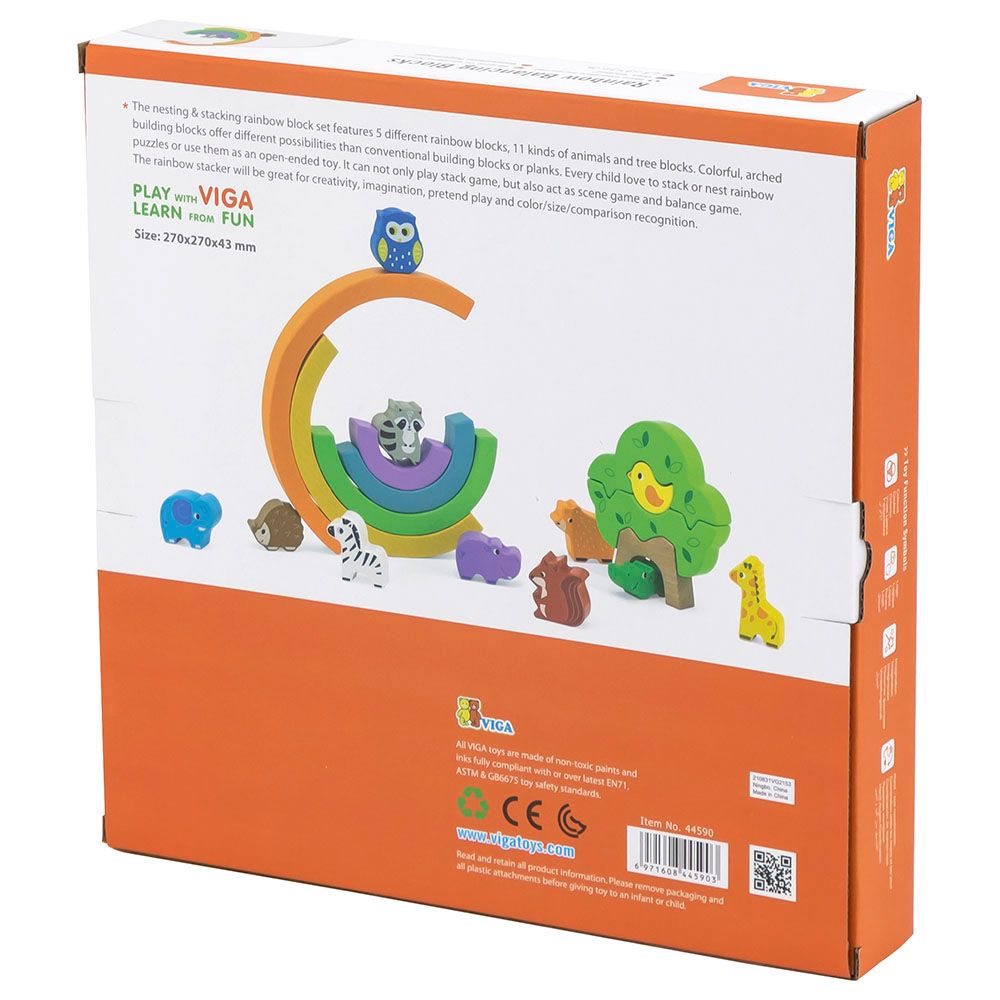 Viga - Rainbow Balancing Blocks - Animals