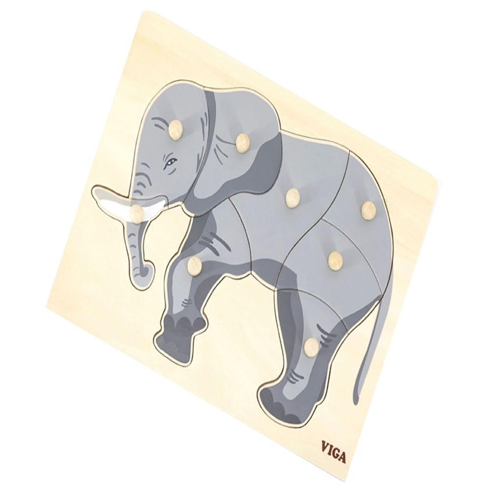 Viga - Wooden Montessori Elephant Puzzle