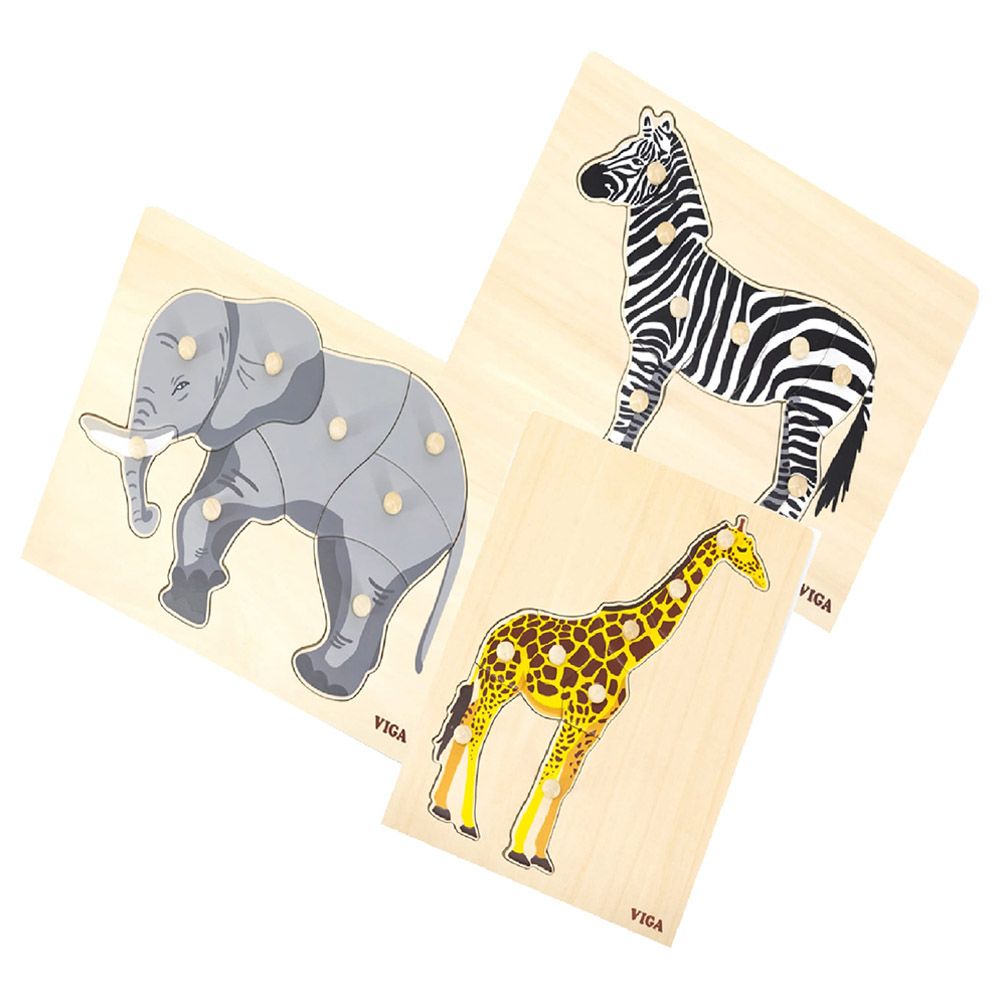 Viga - Wooden Montessori Zebra Puzzle