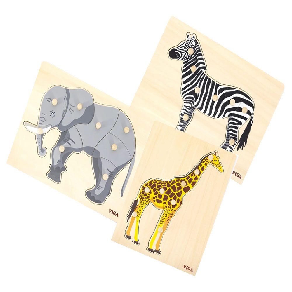 Viga - Wooden Montessori Giraffe Puzzle