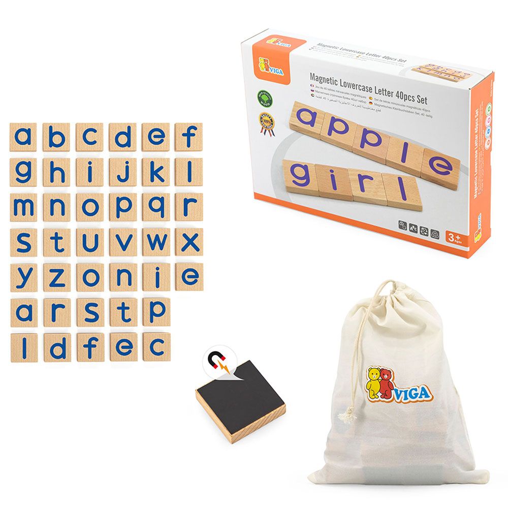 Viga - Magnetic Lowercase Letter 40pcs Set