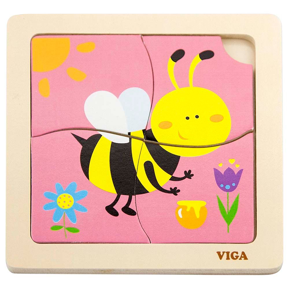 Viga - Handy Flat Puzzle Bee - 4pc