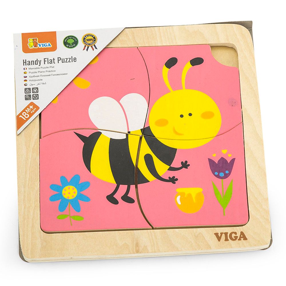 Viga - Handy Flat Puzzle Bee - 4pc