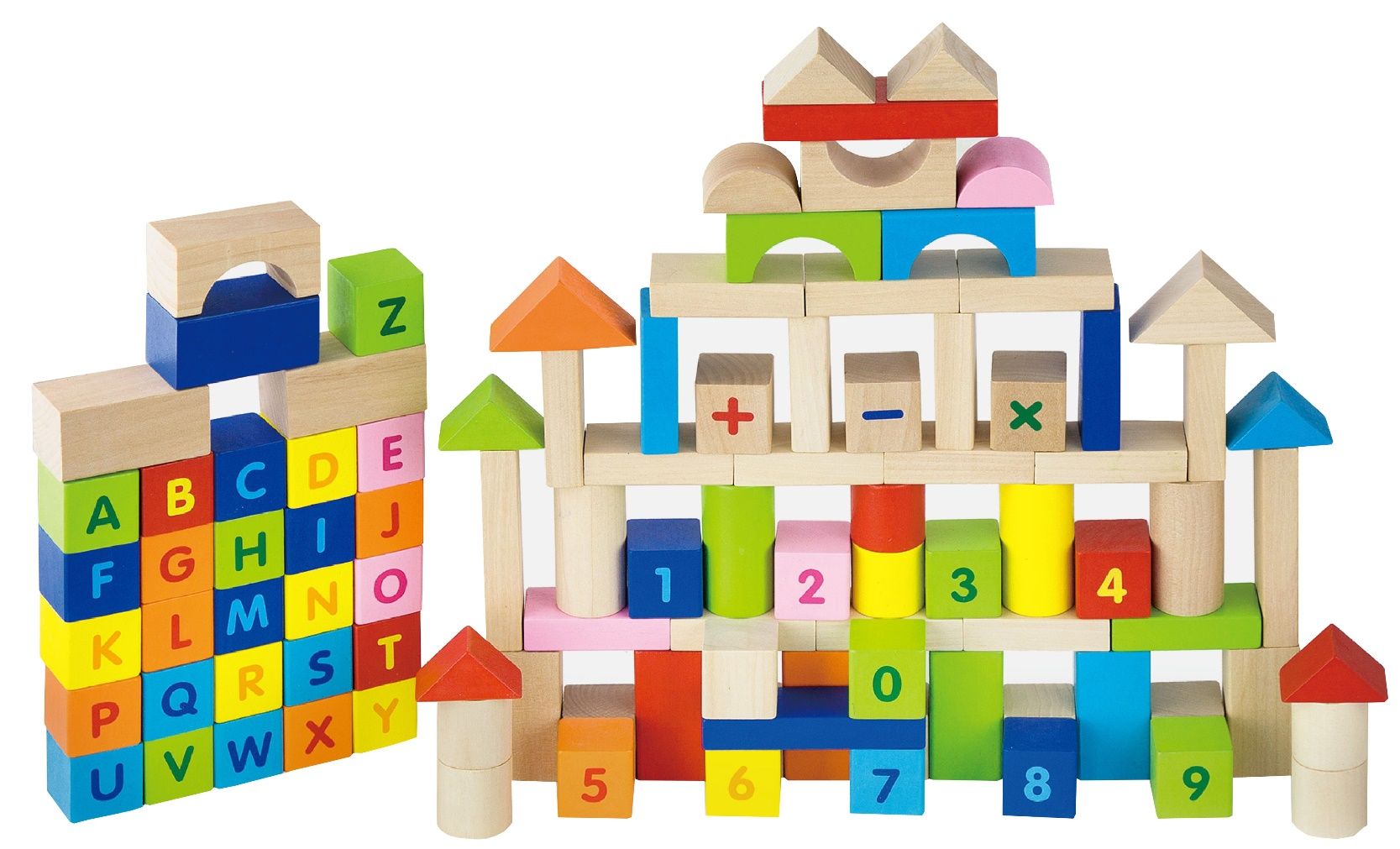 Viga - Block Set - Alphabet & Numbers (100 Pcs)