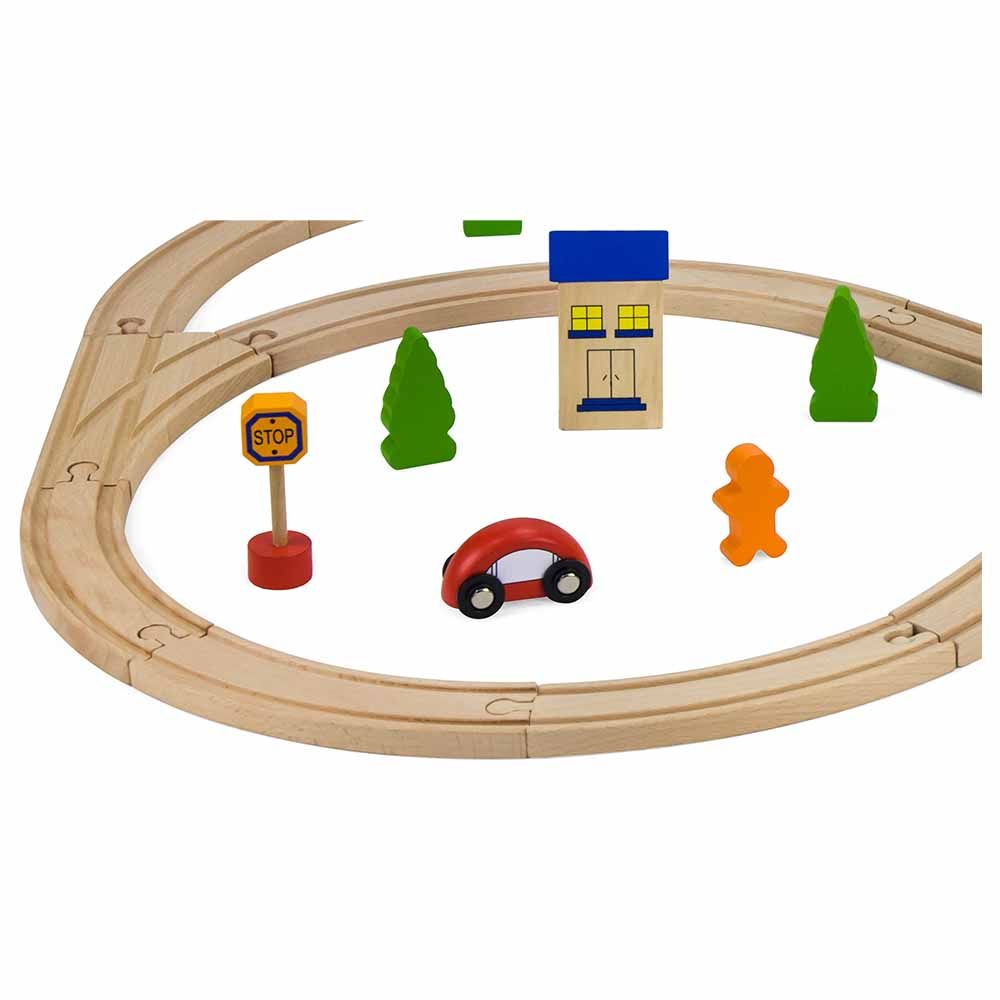 Viga - Wooden Train Set 49pcs