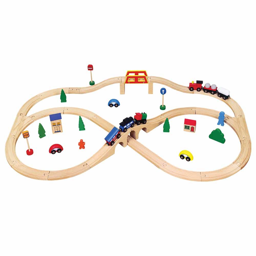 Viga - Wooden Train Set 49pcs