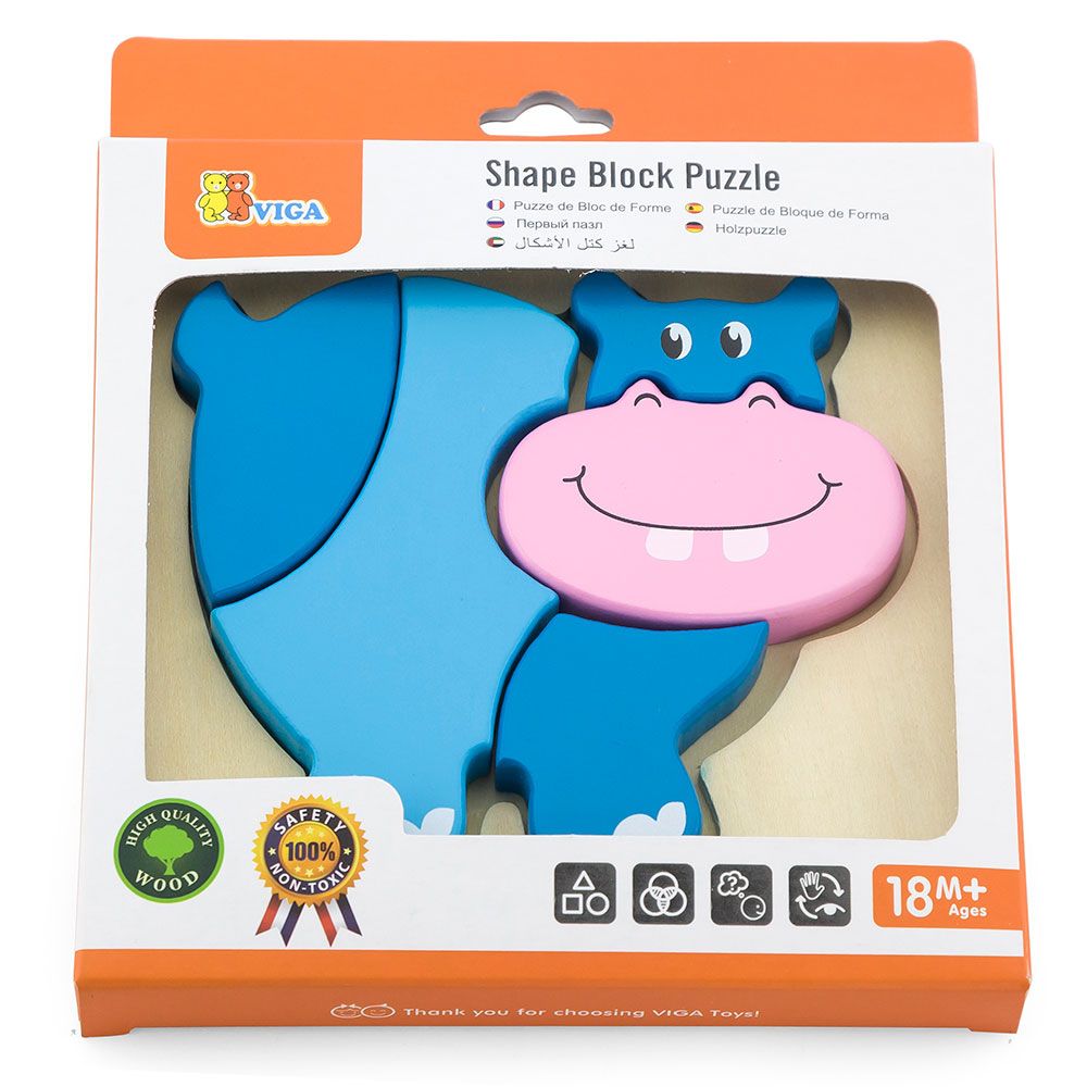 Viga - Shape Block Puzzle - Hippo