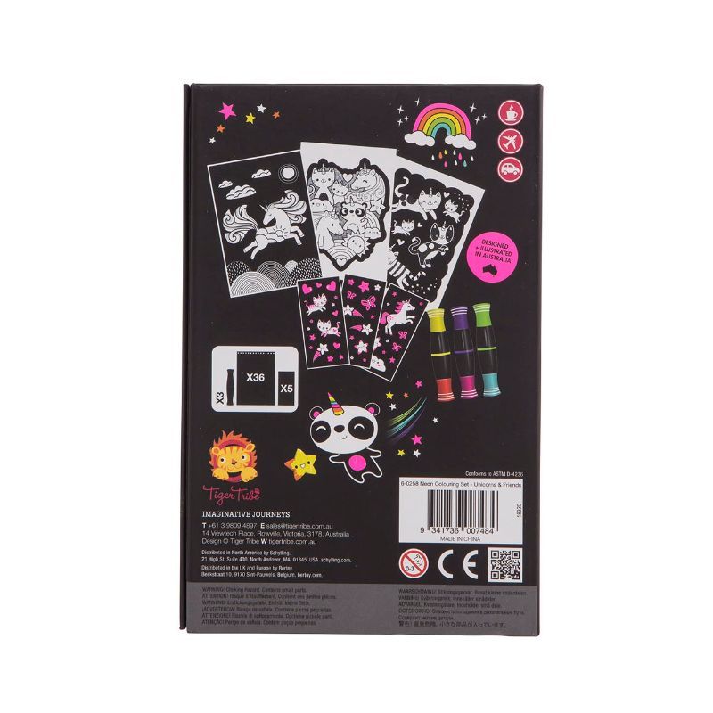 Tiger Tribe - Neon Colouring Set - Unicorns & Friends