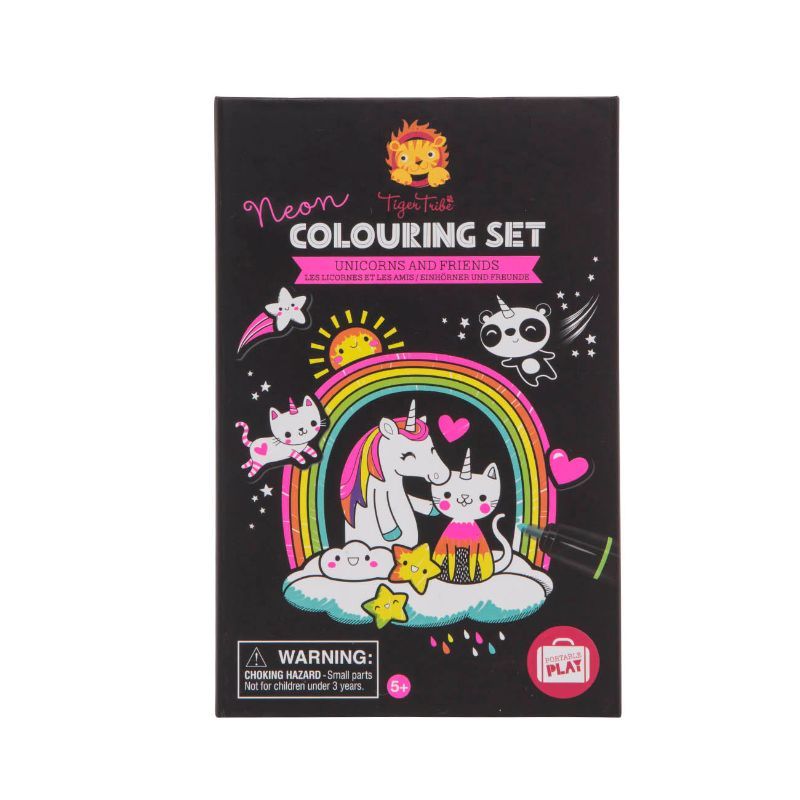 Tiger Tribe - Neon Colouring Set - Unicorns & Friends