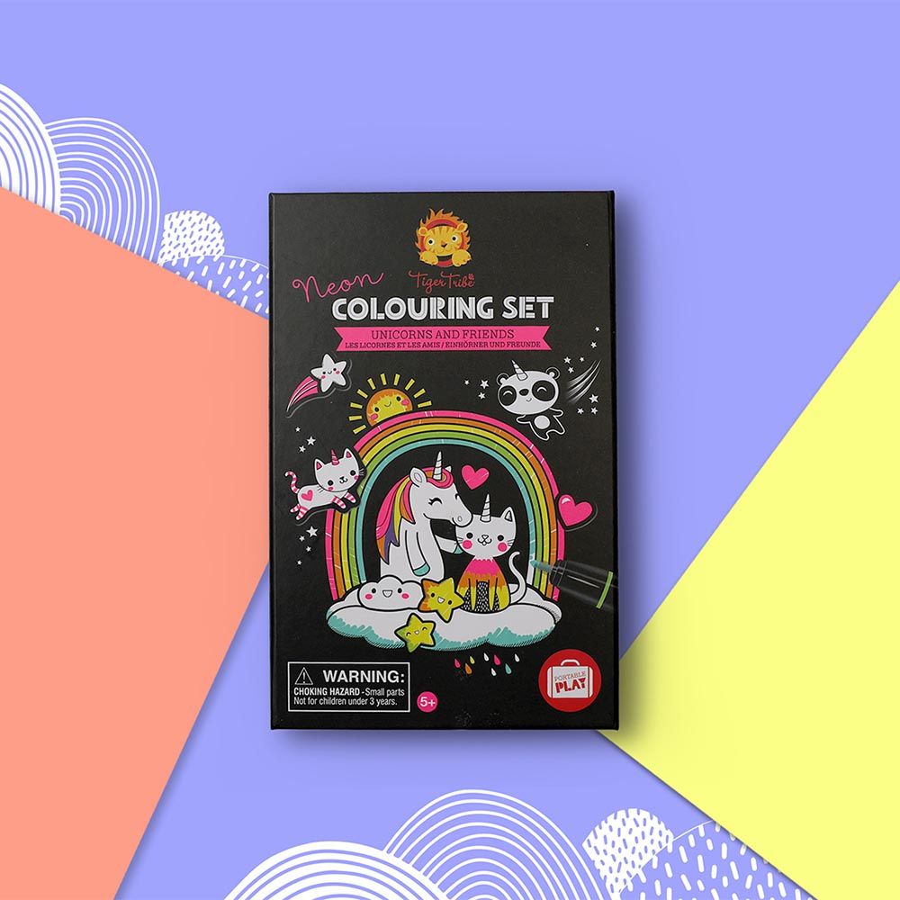 Tiger Tribe - Neon Colouring Set - Unicorns & Friends