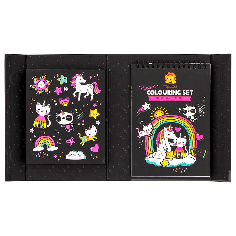 Tiger Tribe - Neon Colouring Set - Unicorns & Friends